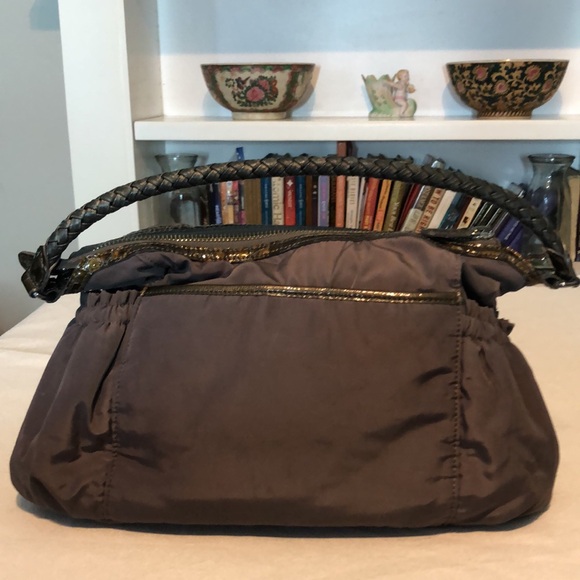 Brighton Purse Vintage Black Nylon Leather Zip Pockets Card Slot Key Hook - Picture 2 of 8